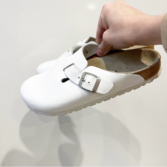 Birkenstock Boston White Leather Clog - Picture 3 of 11